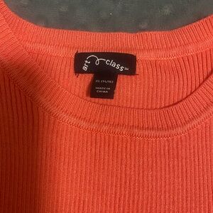 Art Class Vibrant Coral Knit Top